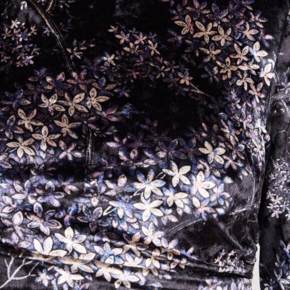 CINQ À SEPT 'Marlene' Lilac Floral Velour Mini-Dress, Black Multi - Picture 5 of 5